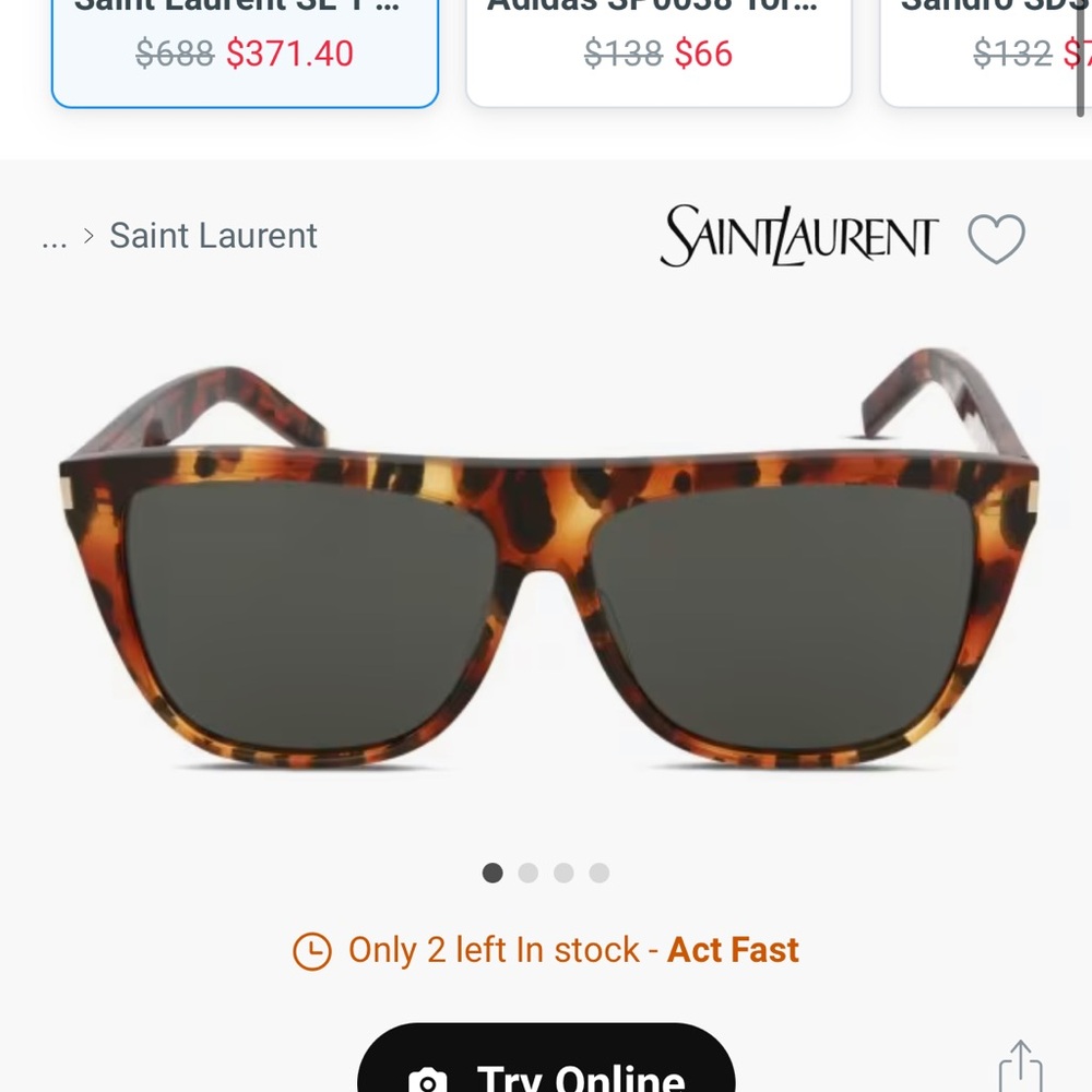 Saint Laurent Tortoise Pattern Sunglasses
